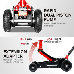 3 Ton Heavy-Duty Off-Road Hydraulic Jack for Trucks, SUVs, and ATVs