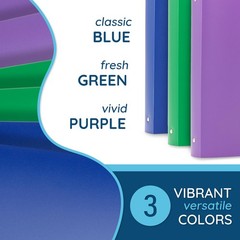 Blue Summit Supplies 6 Pack 3-Ring Plastic Binder 1-Inch Flexible Binder Soft