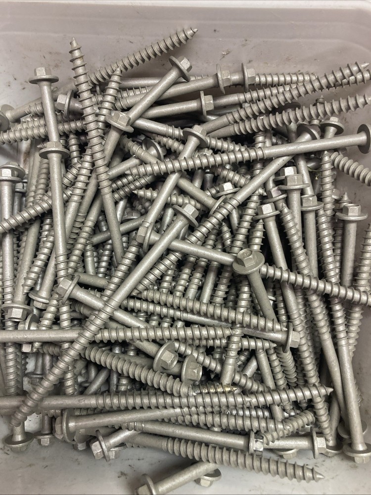 Ledgerlok Structural Ledger Board Screws – 5 Inch Wood Screws w/Hex Head – 50 pk