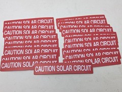 pack of 20 Caution Solar Circuit Vinyl Label UV Rated PV decals / stickers