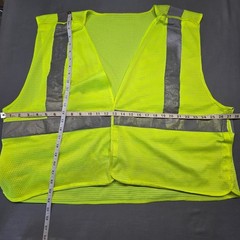 Safety Vest Yellow Gray Reflective Gear Uniform Top Tear Away Fasteners Men’s XL