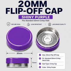 20mm Vial Flip Off Caps Aluminum Seals Assorted Colors 1000 Pack USA Seller