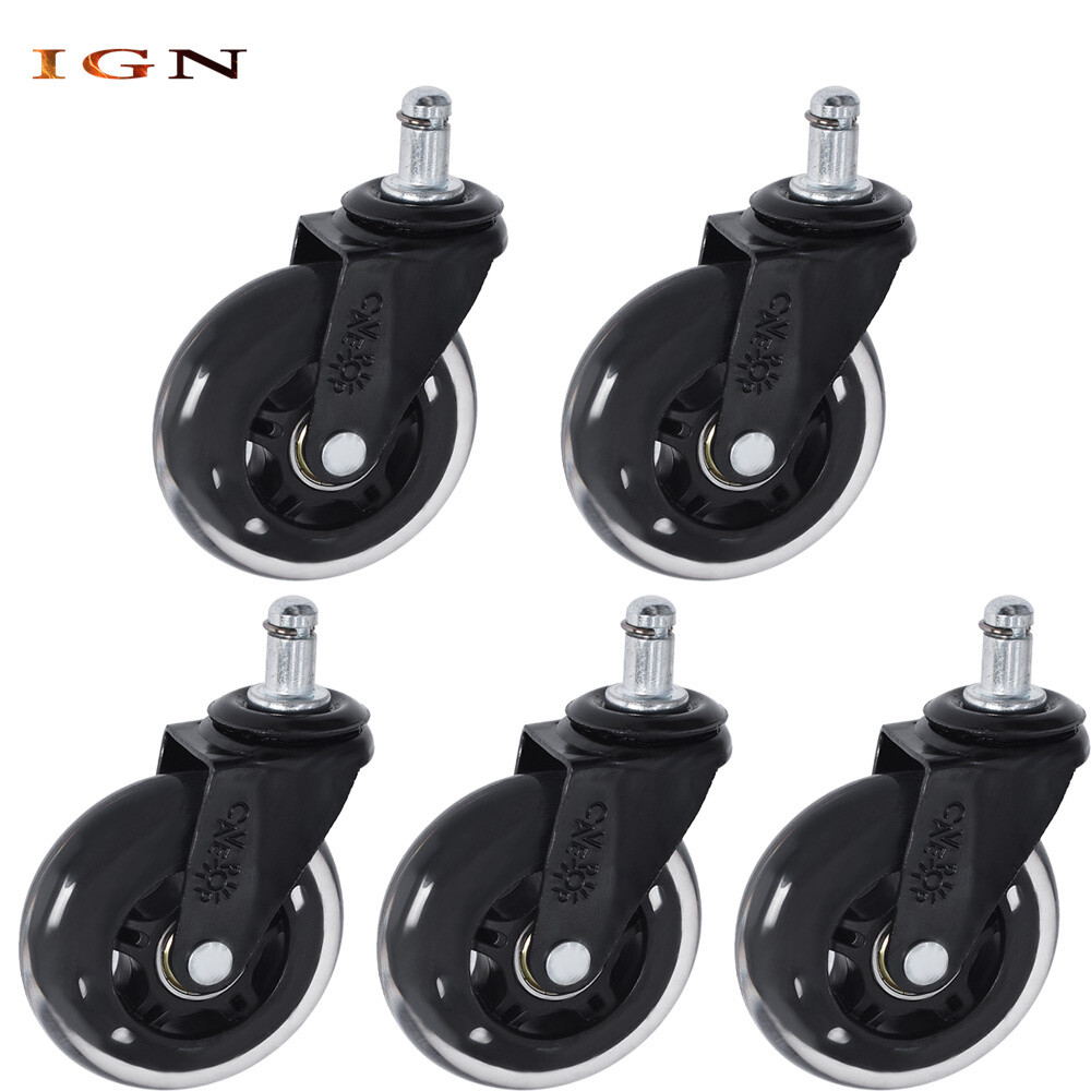 5 Pack 3 Inch Office Chair Caster Swivel Wheels Replacement Heavy Duty Low-Noise
