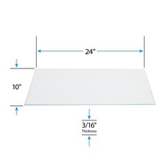 SSWBasics Tempered Glass Shelf – 10″W x 24″L x 3/16″ – Set of 2 – Tempered