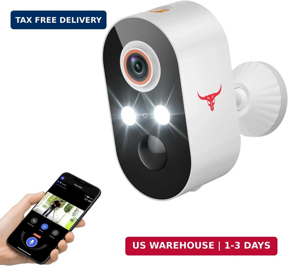 1080P Wireless Security Camera Outdoor, Battery Powered, AI Human Detection, Col