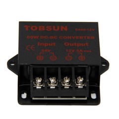Power Regulator DC 24V to DC 12V 5A 60W Voltage Step Down Buck Converter Reducer