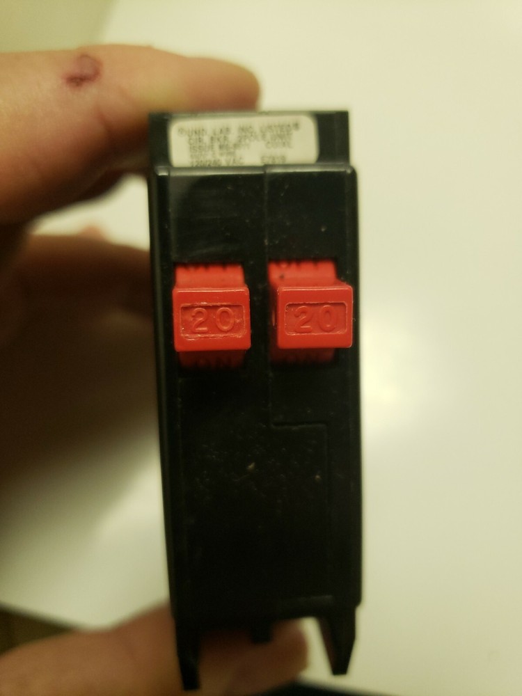 (1) General Switch GH2020H type GB 2 single Pole 20 Amp Circuit breaker Twin
