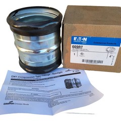 Eaton Crouse-Hinds 669 RT 4″ EMT Compression Coupling Concrete Tight Steel NEW