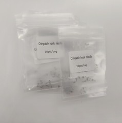 10Packs 100 Pcs Sliding Crimpable Hook Open Surgical Hook Middle 4.5mm
