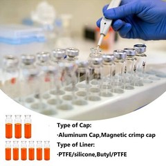 100Pack 10ml Glass Vials,Lab Sample Vial 20mm Crimp Top Flat Bottom Bottle Clear