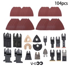 104 PCS Multitool Cutting Blades Kit Quick Release Oscillating Saw Blade Combina