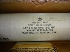 Westinghouse Fuse Style: 676C546G19 2.4/ 4.8 KV 130 Amps 50/60 Hz CLS-1