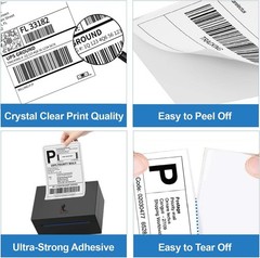4×6 Thermal Labels 500/Stack, HUOJI Shipping Thermal Labels 4×6 Fanfold Compa…