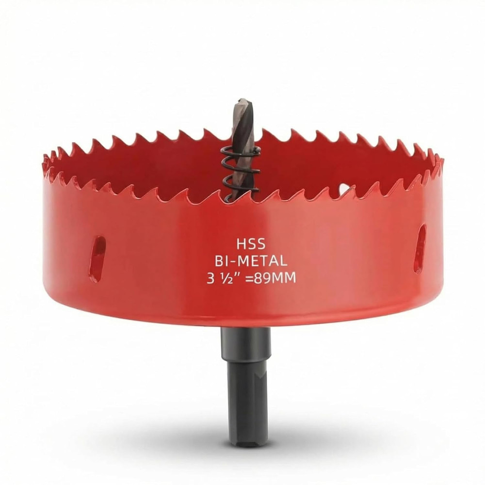 3.5 Inch Hole Saw, 3 1/2 Hole Saw, M42 HSS Bi-Metal Hole Cutter,Triangular Shank