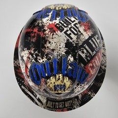 full brim hard hat custom hydro dipped IN BLUE COLLAR OUTLAW BUILT TO GET DIRTY