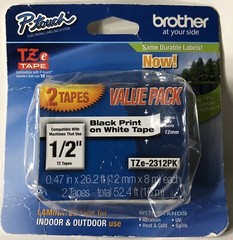 Brother Tze2312pk Label Tape – 0.50″ Width ONLY ONE (1) TAPE IN PACK