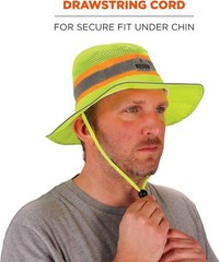 unisex adult Hi-vis Ranger Sun Hat, Lime, XX-Large-3X-Large , Factory