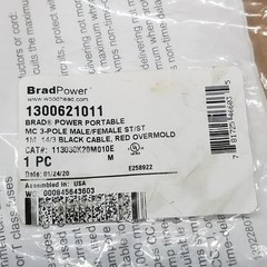 BradPower 113030K20M010E Double Ended Cordset, 3 Pole, 14 AWG, 1300621011 – NEW