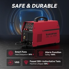 ARCCAPTAIN 200A Aluminum MIG Welder 6 in 1 Flux Core MIG/Gas MIG/Lift TIG/Stick