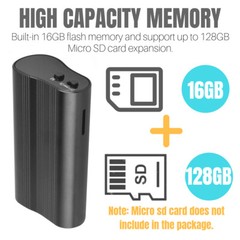 500Hr 16GB Spy Digital Voice Activated Recorder Mini Audio Magnetic MP3 Player