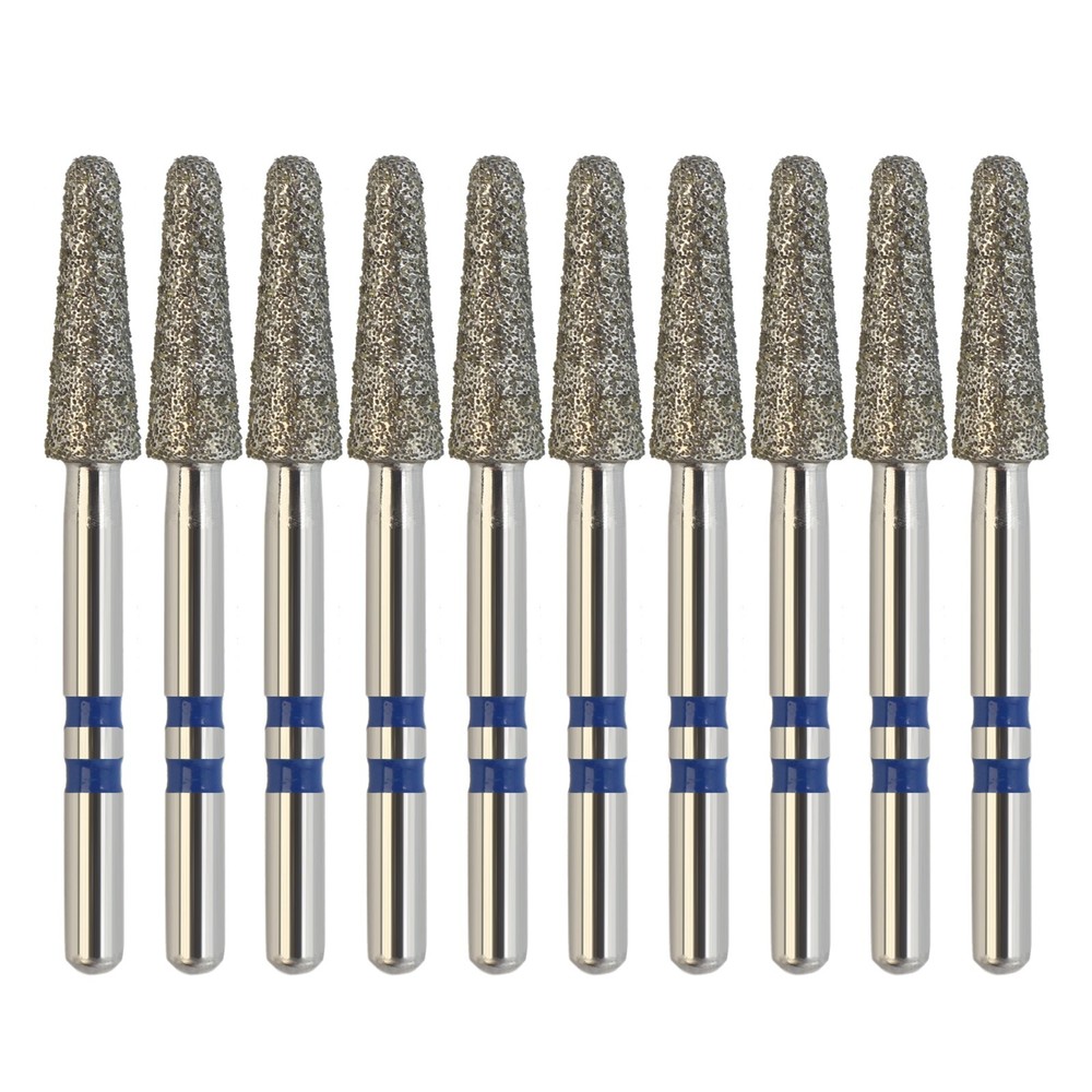 10pcs/pk Zirconia Adjustment Diamond Burs Z856/025M Round End Taper Medium Grit