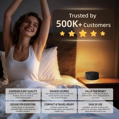Kipcush White Noise Machine for Baby & Adults, 30 Standard, Angel V2 Black