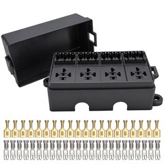 12V Fuse Relay Box with 4 Relays & 12 ATC/ATO Blade Fuses for Cars, Trucks, Boat