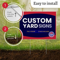 Custom Yard Signs with Metal Stakes – UV Printed Waterproof 4mm Corrugated