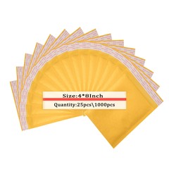 4×8 (4×7) Kraft Self Seal Bubble Mailer Padded Envelope, #000 25,50,100,500.1000