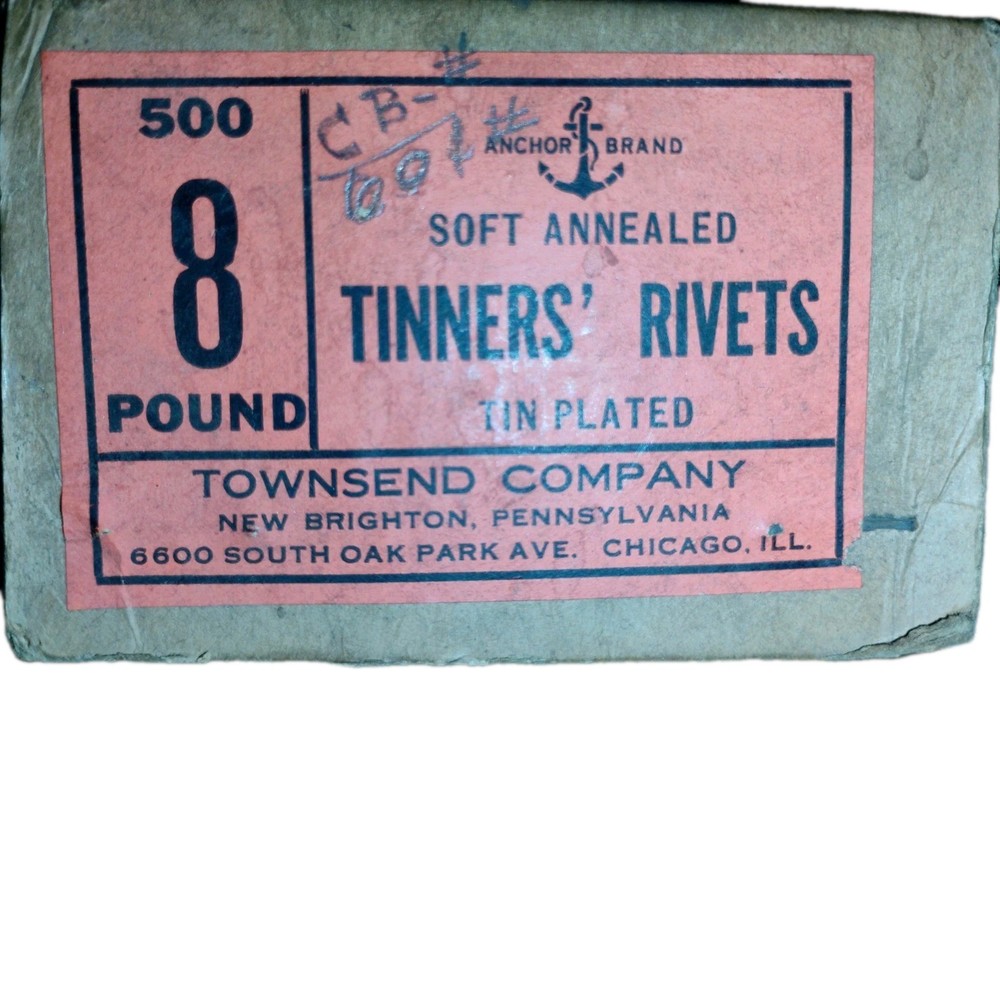 8 LB Tinner’s Rivets 15/64″ X 7/16″ Tin Plated Approximately Quantity 300+