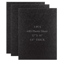 3 PCS 1/4 ABS Plastic Sheet 1/4 Inch Thick 12″ x 16″ Black Plastic Sheet PVC …