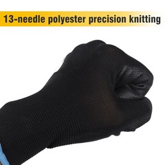 240 Pairs Ultra-Thin Black PU Work Gloves Polyurethane Palm Coated Nylon Safety