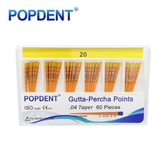 POPDENT Dental Endo Gutta Percha Points Root Canal Taper .02/.04/.06 #15-#40