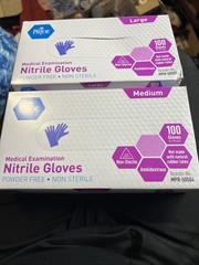 2 Pack MedPride Powder-Free Nitrile Exam Gloves 2 Packs of 100) 200 Total! Med/L