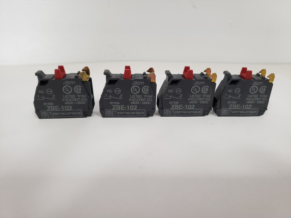 TELEMECANIQUE ZBE-102 AUXILIARY CONTACT BLOCK (LOT OF 4) NNB