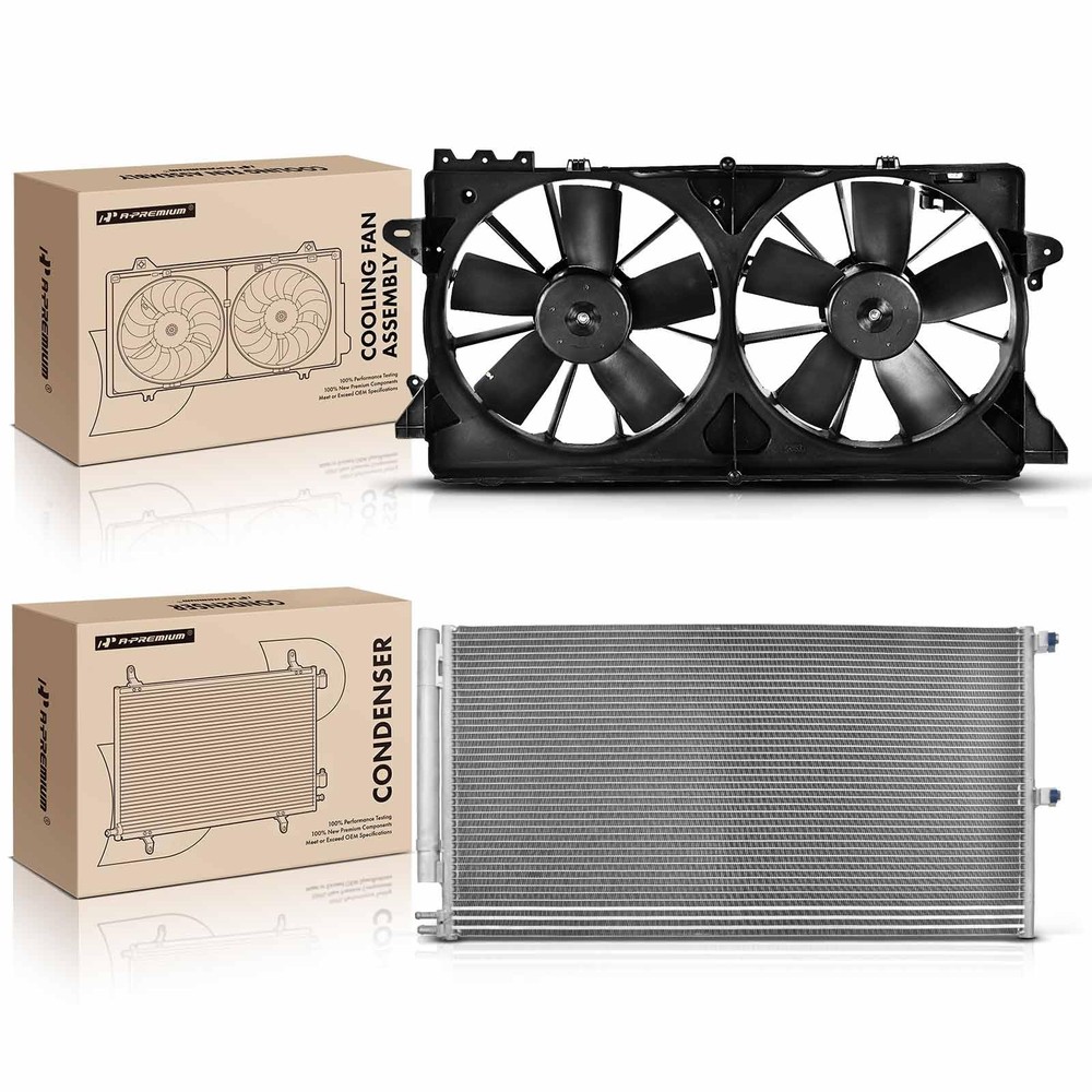 A/C Condenser & Cooling Fan Assembly For 10-14 F150 Navigator 10-13 Expedition