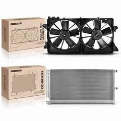 A/C Condenser & Cooling Fan Assembly For 10-14 F150 Navigator 10-13 Expedition