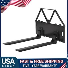46″ Heavy-Duty Tractor Pallet Forks, 3200lbs Quick-Attach Skid Steer Loader Fork