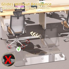Tempered Glass Chair Mat 48″ x 32″,1/5″ Thick for Office Desk,Rolling Chair M…