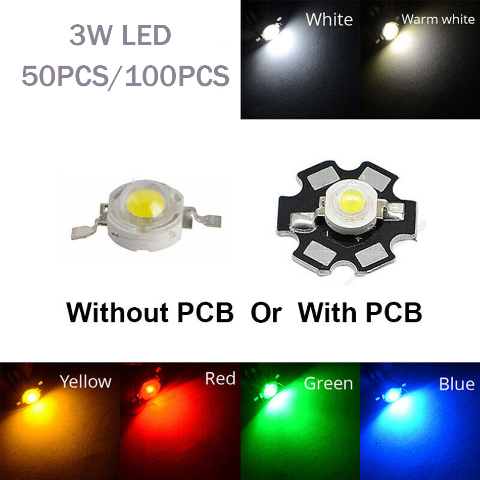 3W Light Beads SMD High Power LED COB Chip Cool/Warm White Red Green 50 100pcs