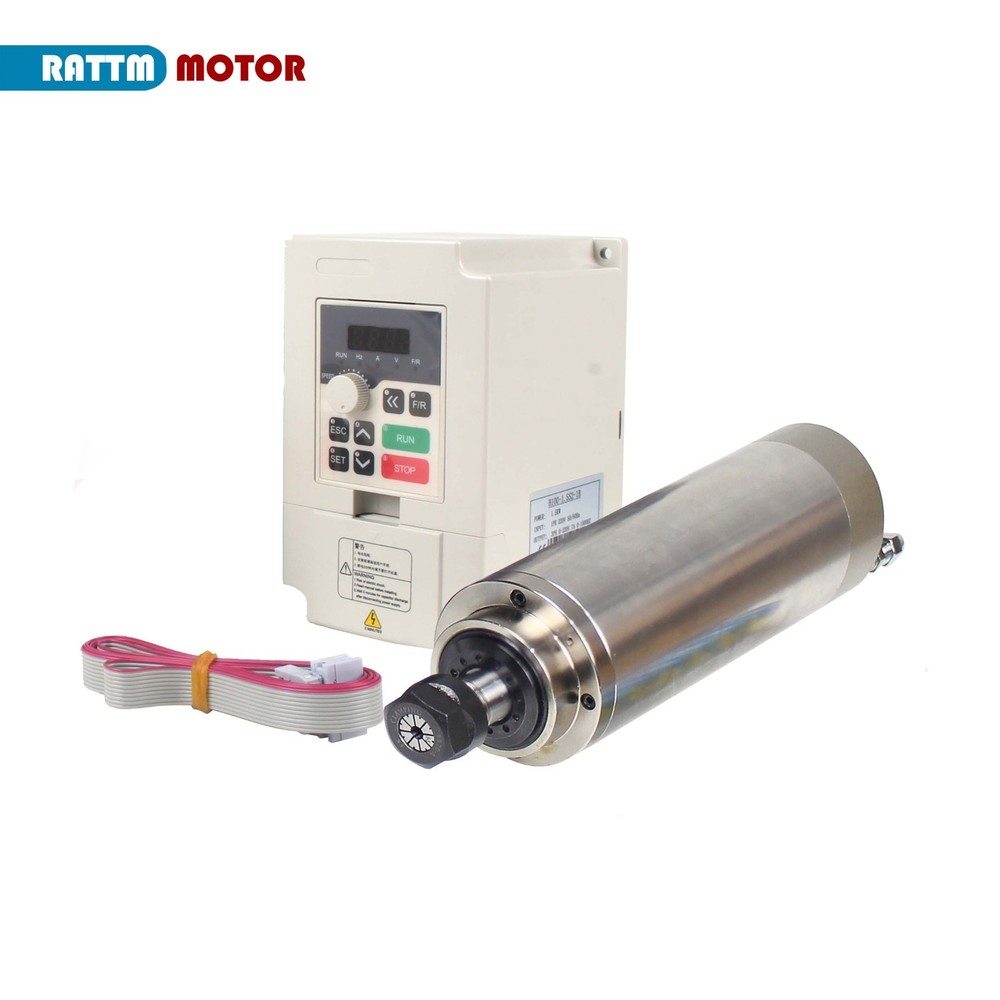 US SHIP】2.2KW 110V Water Cooled Spindle Motor ER20 80MM+2.2KW VFD Drive Inverter