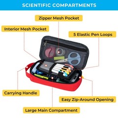 Large Capacity Pencil Case with Pocket, 1200D Oxford Fabric Zipper Pencil Pou…