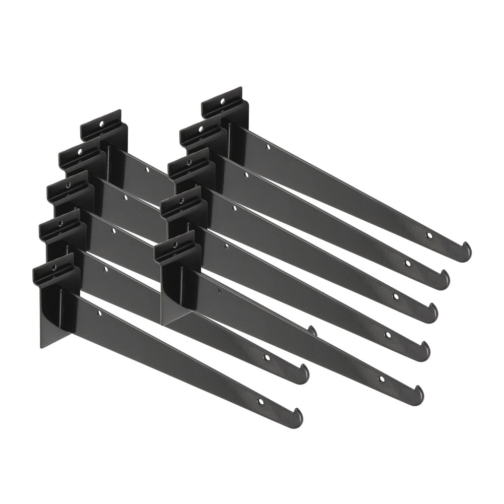 SSWBasics 10 inch Black Shelf Bracket for Slatwall – 10 PK – Sturdy Metal