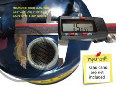 1.50″ EAGLE Rugged Gas Spout for Vintage Can +Metal Cap Closed/Storage/Transport