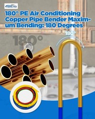 4PCS Copper Tube Bender Kit, 4M(13Ft) X 1/4″ 3/8″ 1/2″ 5/8″ HVAC Pipe Bending Sp