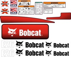 Bobcat E26 Mini-Excavator Aftermarket Decal Kit. Very High Quality
