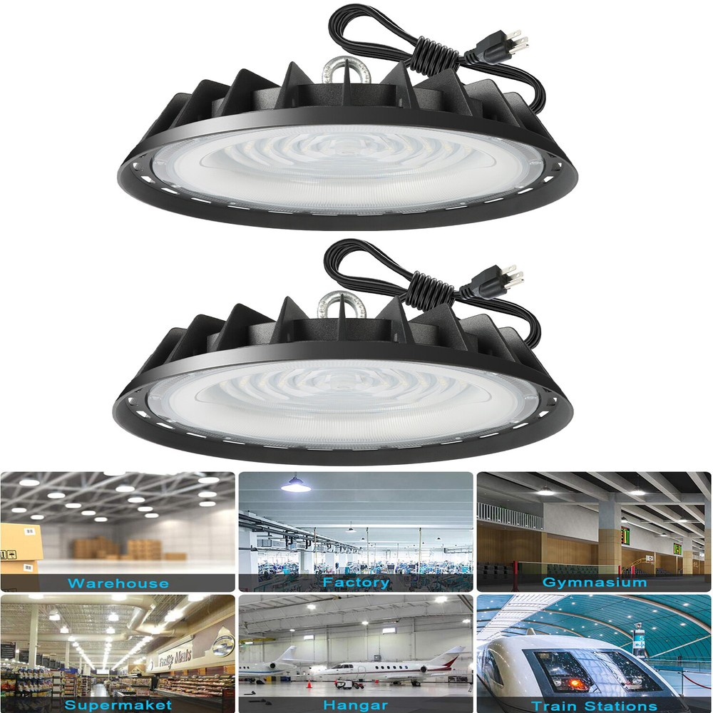 500W UFO LED High Bay Lights Super Bright 6000K High Bay Led Shop Light 2Pack
