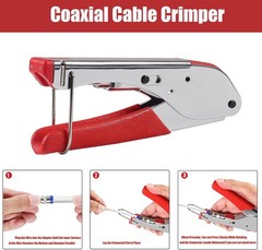 Coax Cable Crimper Tool Kit with 20pcs F Type RG59 RG6 Compression Connectors Co
