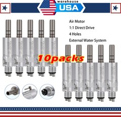 10*ASK Dental E-type 4 Hole Air Motor Handpiece Low Speed External Water Spray