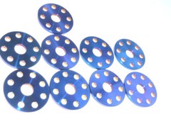 Titanium M6 FLAT DRILLED WASHER BURNT BLUE WASHERS NO RUST 23 DIAMETER